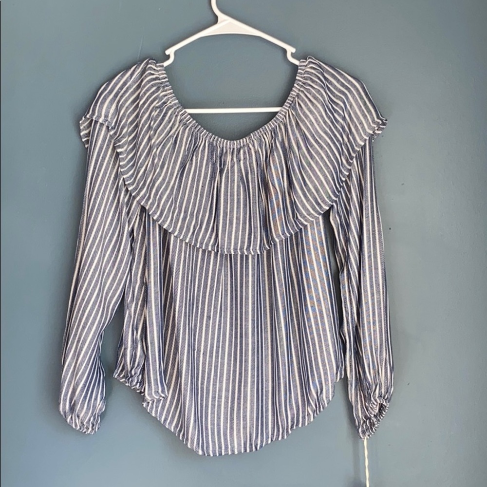 NEW Mossimo Blouse with Navy & White Stripes
